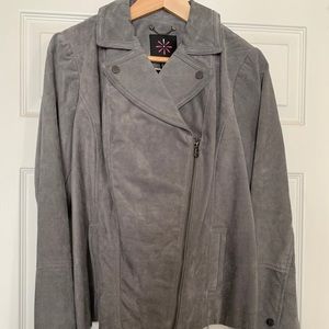 Isaac Mizrahi sueded leather jacket